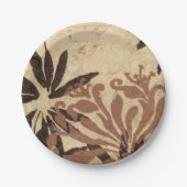 Blumenstil-Design mit tönernen Blätter Pappteller (Vorderseite)
