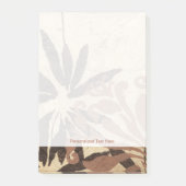 Blumenstil-Design mit tönernen Blätter Post-it Klebezettel (Vorderseite)