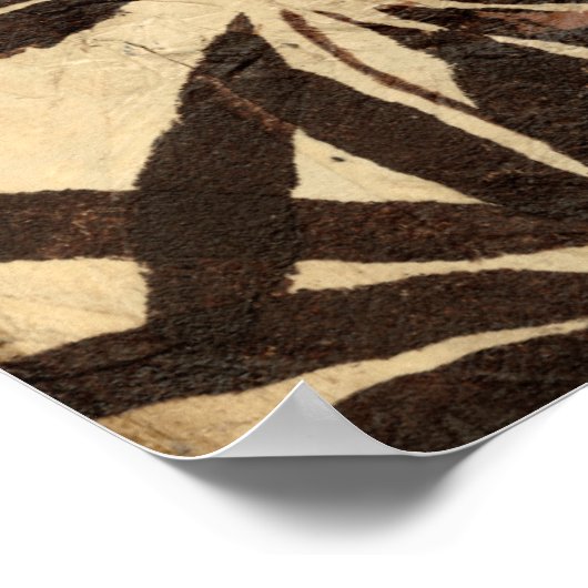 Blumenstil-Design mit tönernen Blätter Poster (Ecke)