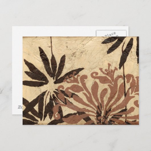 Blumenstil-Design mit tönernen Blätter Postkarte (Vorne/Hinten)