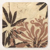 Blumenstil-Design mit tönernen Blätter Rechteckiger Pappuntersetzer (Vorderseite)