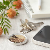 Blumenstil-Design mit tönernen Blätter Schlüsselanhänger (Seite)