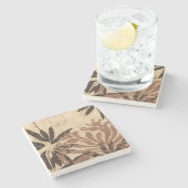 Blumenstil-Design mit tönernen Blätter Steinuntersetzer (Seitenansicht)