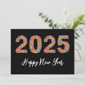 Blumenstil Einfach glückliche neue Jahre Karten 20 (Stehend Vorderseite)