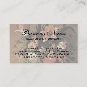 Blumenstilleben Blumen in Vasen, Vintage Barock Visitenkarte