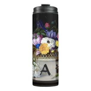 Blumenstillleben Bosschaert Farbige Kunstmonogramm Thermosbecher