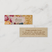 Blumenstoff-Patchwork (Gold) Personalisiert Mini Visitenkarte (Vorne/Hinten)