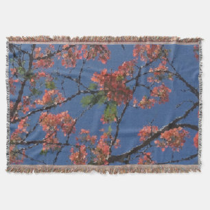 Blumenstoffe, blau decke