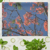 Blumenstoffe, blau geschirrtuch (Gefaltet)