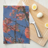 Blumenstoffe, blau geschirrtuch (Viertel Falte)