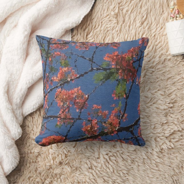 Blumenstoffe, blau kissen (Decke)