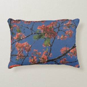 Blumenstoffe, blau zierkissen