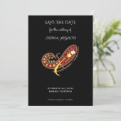 Blumenstoffmuster – Paisley-Clip-Art-Plakat Save The Date (Stehend Vorderseite)
