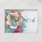 BLUMENSTORK BABY DUSCHE MIT ROSE MONOGRAM VISITENKARTE (Rückseite)