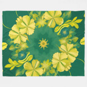 Blumenstrahlen: Gelbes und grünes botanisches Must Fleecedecke (Vorderseite (Horizontal))