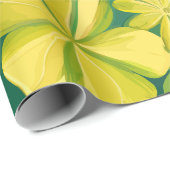 Blumenstrahlen: Gelbes und grünes botanisches Must Geschenkpapier (Rolleneckpunkt)