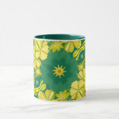 Blumenstrahlen: Gelbes und grünes botanisches Must Tasse (Zentrum)