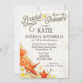 Blumenstrand und Seashells-rustikales Brautparty Einladung (Vorderseite)