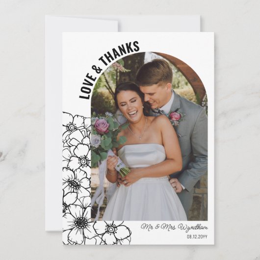 Blumenstrasse Art Arch Wedding Foto Liebe & Danke (Vorderseite)