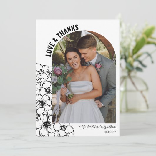 Blumenstrasse Art Arch Wedding Foto Liebe & Danke (Stehend Vorderseite)