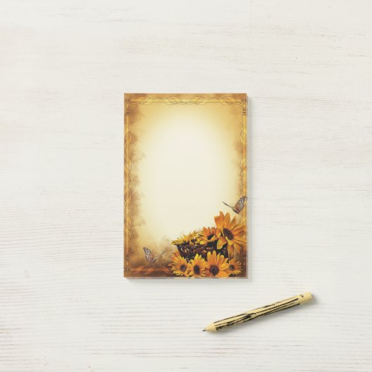 Blumenstrauch 5 post-it klebezettel (Auf Schreibtisch)