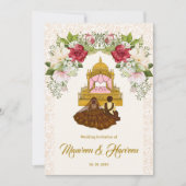 Blumenstrauch Sikh Hochzeit Einladung Karte (Vorderseite)