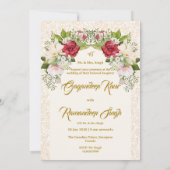 Blumenstrauch Sikh Hochzeit Einladung Karte (Rückseite)
