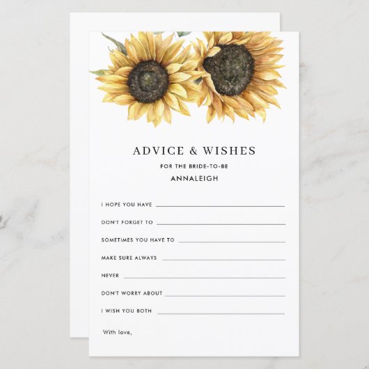 Blumenstraumkarte für das Brautparty (Vorne/Hinten)