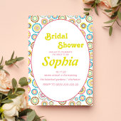 Blumenstrauß70er Groovy Hippie BRAUTPARTY Einladung