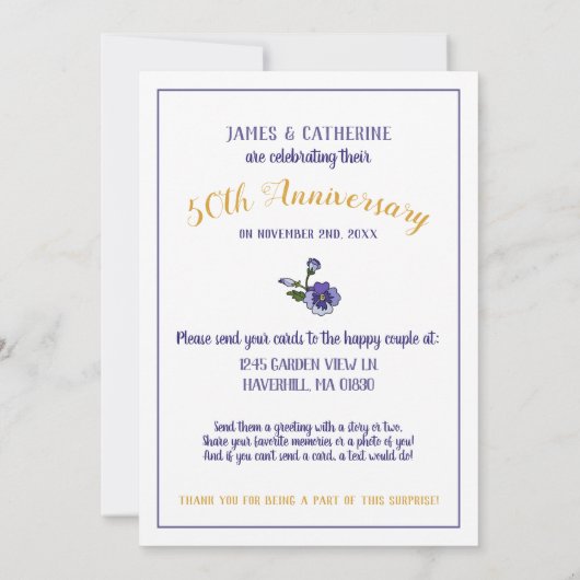 Blumenstrauß 50. Jubiläumsausgabe Einladung (Rückseite)