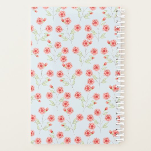 Blumenstrauß 5,5" x 8,5" Spiralwochen/Monatsplaner Planer (Rückseite)