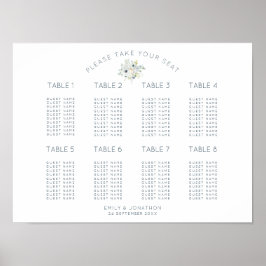 Blumenstrauß 8 Tische 80 Quadrat Sitzkarte Poster