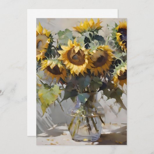 Blumenstrauß A - Öle Feiertagskarte (Vorne/Hinten)