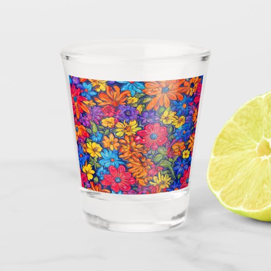 Blumenstrauß Abstrakt #577 Schnapsglas (Vorderseite)