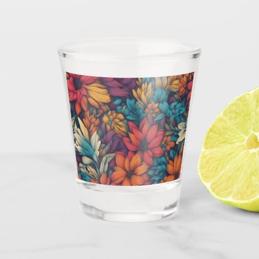Blumenstrauß Abstrakt #60 Schnapsglas (Vorderseite)