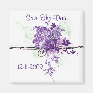 Blumenstrauß-abstraktes Save the Date Magnet