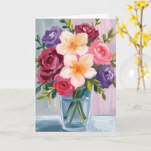 Blumenstrauß Aquarell Blumenmalerei Karte