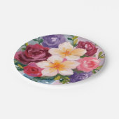 Blumenstrauß Aquarell Blumenmalerei Pappteller (Schrägansicht)