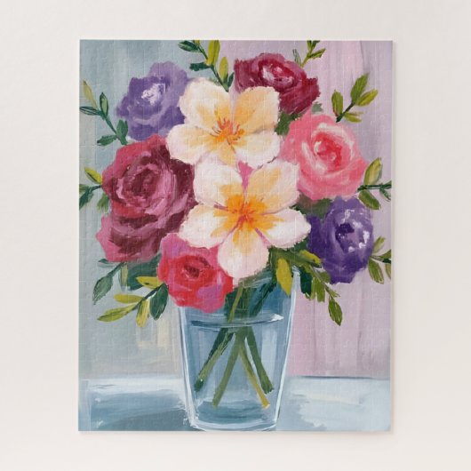 Blumenstrauß Aquarell-Blumenmalerei Puzzle (Vertikal)