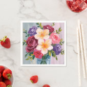 Blumenstrauß Aquarell Blumenmalerei Serviette (Beispiel)