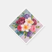 Blumenstrauß Aquarell Blumenmalerei Serviette (Ecke)