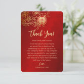 Blumenstrauß Art Chinesisch Hochzeit Dankeskarte (Stehend Vorderseite)