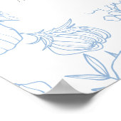 Blumenstrauß Art French Blue Wedding Willkommensze Poster (Ecke)