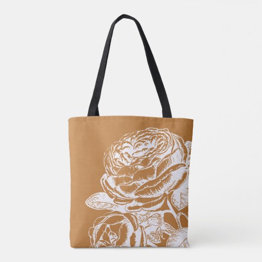 Blumenstrauß Art Illustration in Senf Gelb Tasche (Rückseite)