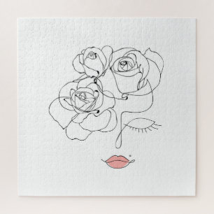Blumenstrauß Art: Minimale Frau. Puzzle