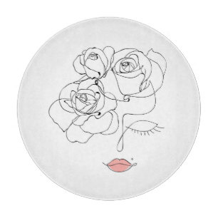Blumenstrauß Art: Minimale Frau. Schneidebrett