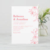 Blumenstrauß Art Pink Hochzeit Einladung (Stehend Vorderseite)