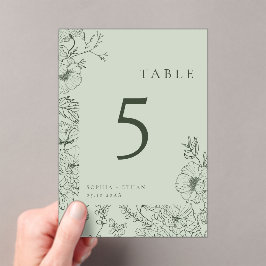 Blumenstrauß Art Sage Green Wedding Tischnummer