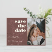 Blumenstrauß Art warmes rustikales Foto Hochzeit Save The Date (Stehend Vorderseite)