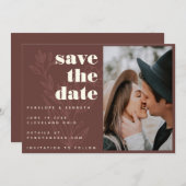 Blumenstrauß Art warmes rustikales Foto Hochzeit Save The Date (Vorne/Hinten)